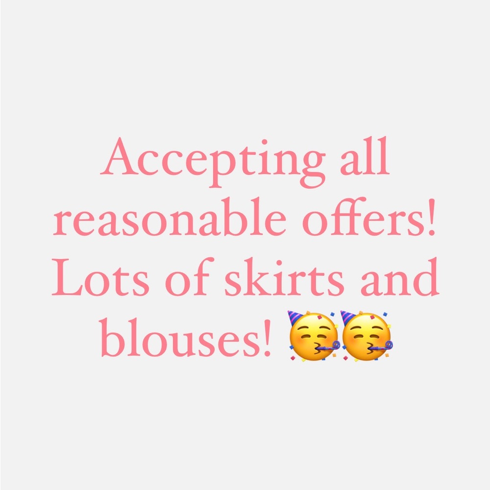 I have a lot of skirts and blouses! Come check out my closet!!